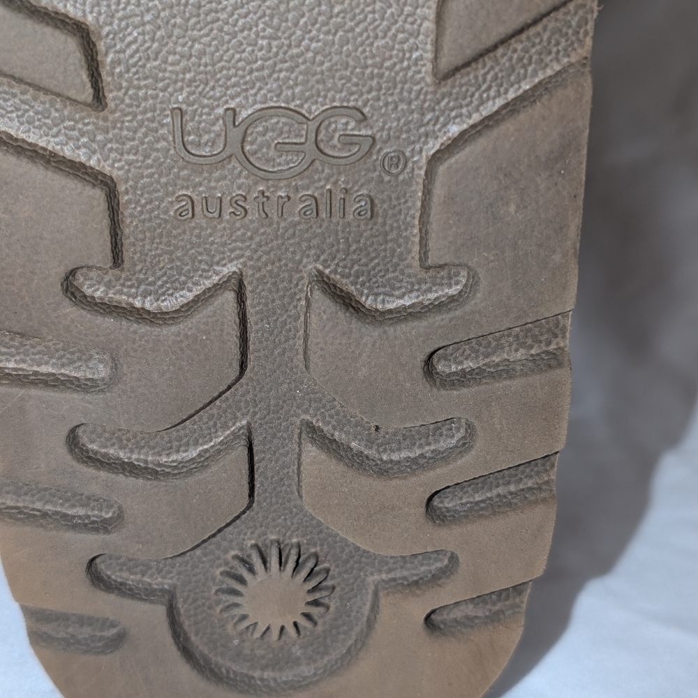 UGG Brown Sheepskin Boots with Embroidered Detail - Picture 8 of 14